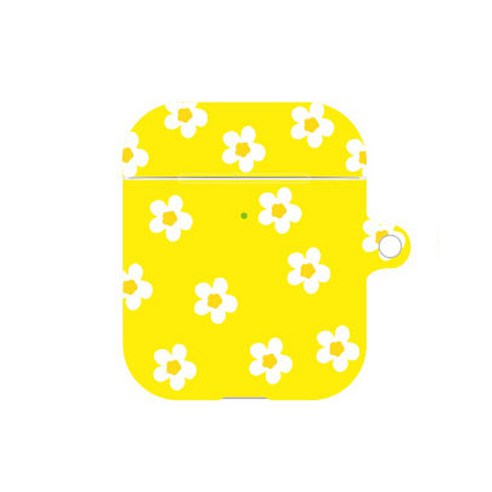 프루그나 디자인 앙증꽃송이 에어팟 케이스 + 카라비너, 단일상품, 옐로