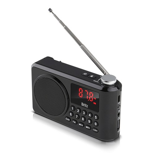 브리츠 휴대용 블루투스 FM라디오 스피커, BZ-LV990, 블랙