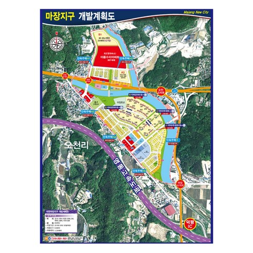 지도닷컴 마장지구 개발계획도 150 x 210 cm + 전국행정도로지도, 1세트