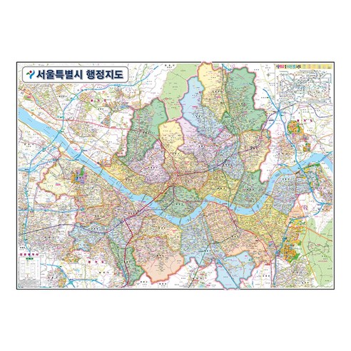 지도닷컴 서울특별시 행정지도 210 x 150 cm + 전국행정도로지도, 1세트
