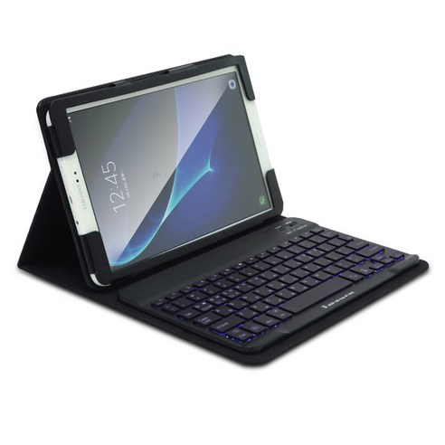 SDIC 블루투스 백라이트 키보드 P580BK01 태블릿 케이스, 검정