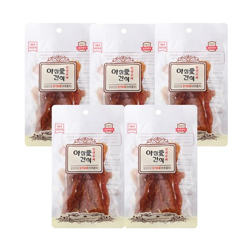 아침애간식 강아지 수제간식 70g, 북어 + 닭가슴살 혼합맛, 5개