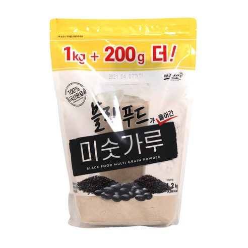 태광선식 블랙푸드가 들어간 미숫가루, 1개, 1.2kg  Best 5