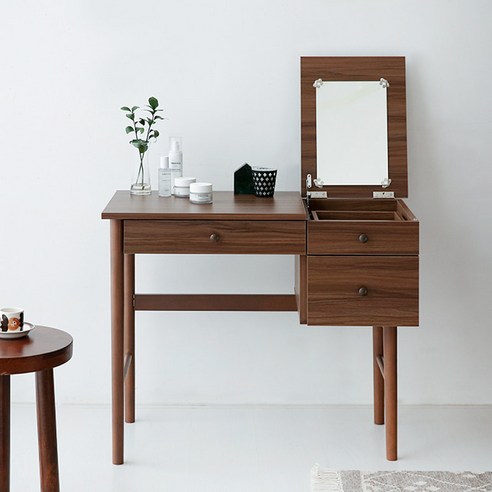 마켓비 MAKUP 화장대 TBM7290D, 미들브라운 원목화장대