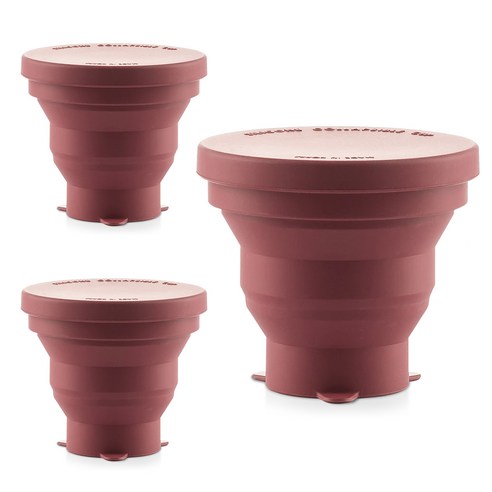 플라이토 실리콘 파스텔 휴대용 접이식 컵 210ml x 3p 세트, 와인, 1세트
