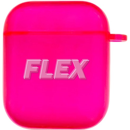 9C9C 플렉스 네온 젤리 에어팟 케이스, 단일상품, 핑크 라인