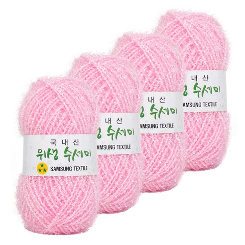 yarna 위생수세미 뜨개실, 705 소프트핑크, 4개