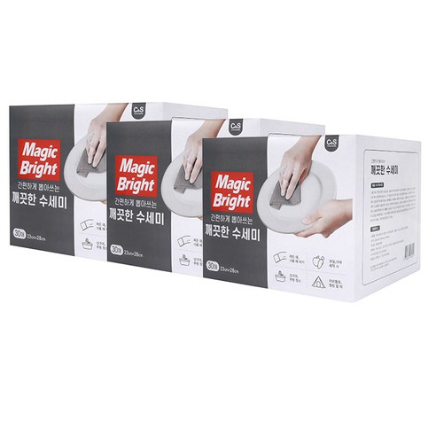 매직브라이트 간편하게 뽑아쓰는 깨끗한수세미 30p, 3개