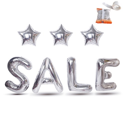 파티쇼 SALE 은박풍선세트 + 글루닷 100p, 실버, 1세트