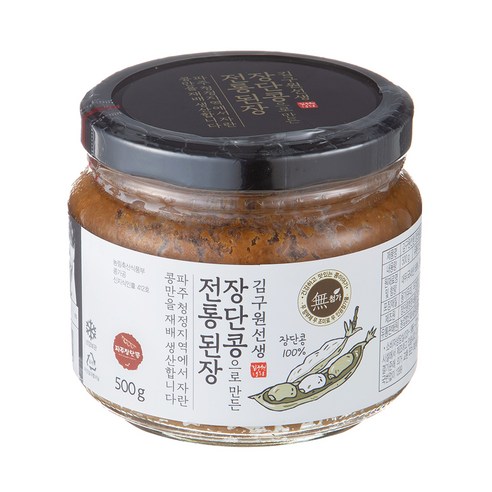 김구원선생 장단콩으로 만든 전통 된장은 건강하고 구수한 맛을 지니며, 다양한 요리에 활용할 수 있는 제품입니다.