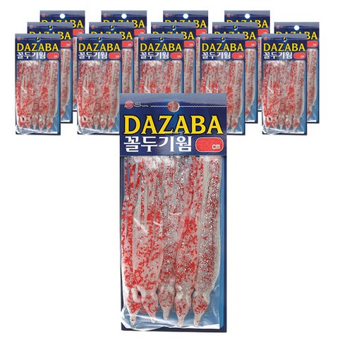 DAZABA 꼴뚜기웜 루어 9cm 5개입 x 15p, 화이트레드펄