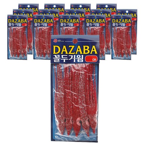 DAZABA 꼴뚜기웜 루어 9cm 5개입 x 15p, 레드펄