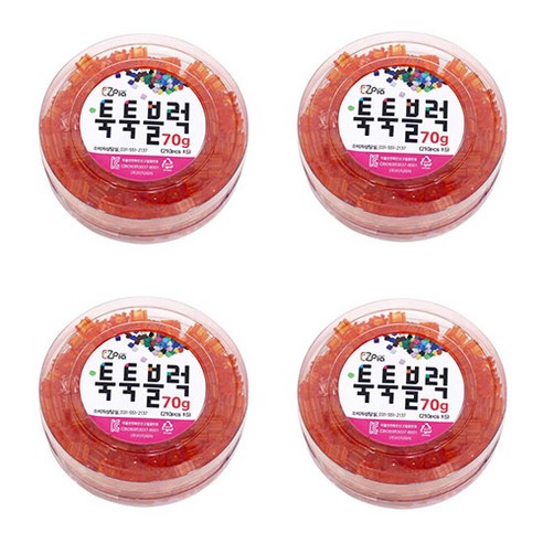 이지피아 툭툭블럭 70g x 4p, 투명주황, 4개