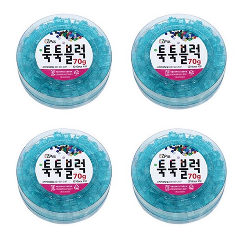 이지피아 툭툭블럭 70g x 4p, 투명하늘, 4개