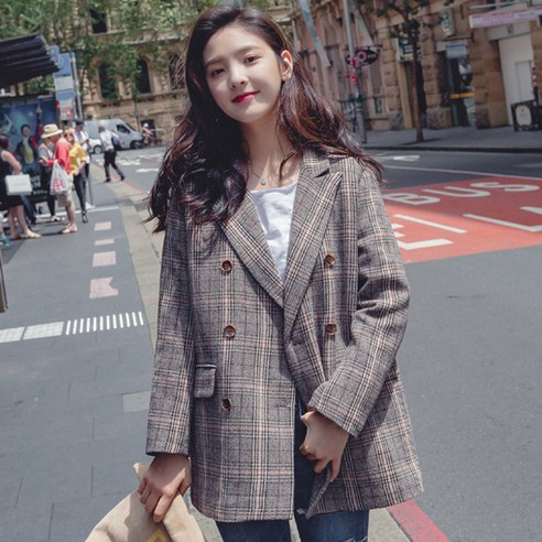 포플러앤씨 여성용 아레나 체크 자켓