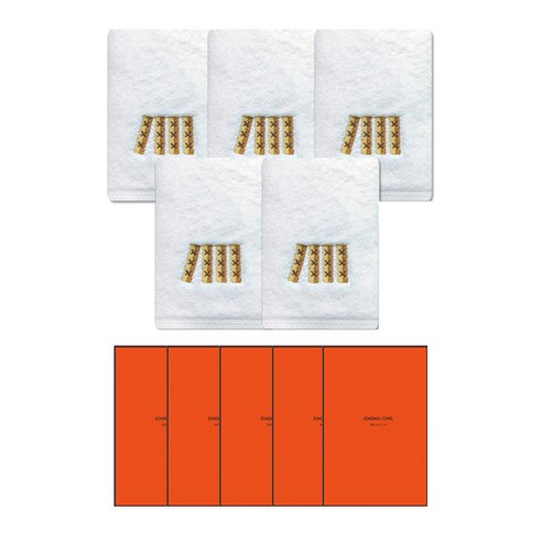 송월타월 명절놀이 수건 160g 40수 코마사 + 케이스 세트, 수건(아이보리), 케이스(랜덤발송), 5세트