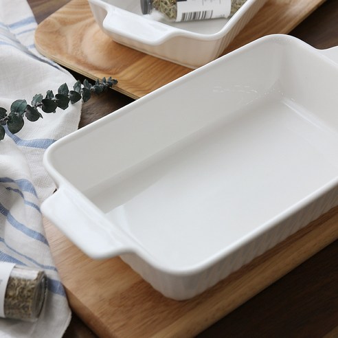 집에서 맛있는 구운 요리와 디저트를 만드는 데 필수적인 쓰임 마일드 화이트 직사각 그라탕기