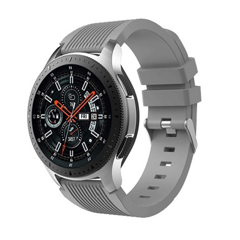 갤럭시워치 스트라이프 실리콘 스트랩 밴드 22/46 mm, 그레이, 1개