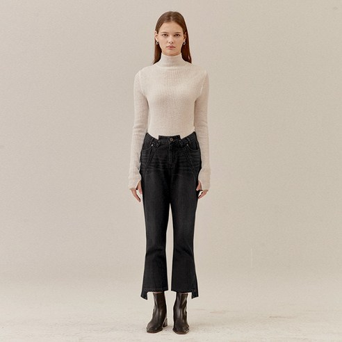 아이아이 여성용 FOLDED SIDE GIRLFRIEND FIT DENIM PANTS EETZ3DPR01W