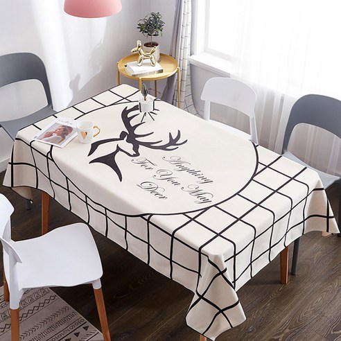 마켓A 안티스칼드 커피테이블 식탁보, 그리드레터링, 140 x 180 cm