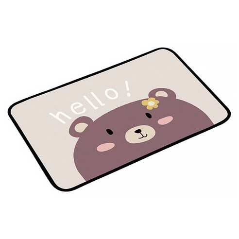 알럽홈 미끄럼방지 흡수성 멀티 발판매트, 곰
