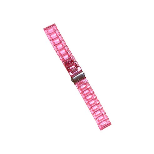 비쉐르 갤럭시 워치 2 44mm 투명 디어링 크리스탈 레진 밴드 스트랩, 핑크, 1개