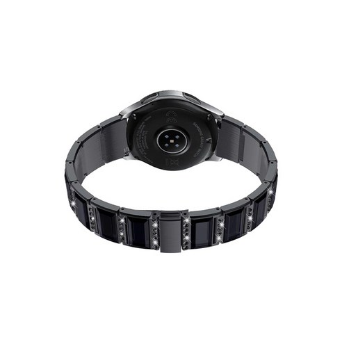 비쉐르 보석루비체인 갤럭시워치 3 메탈 밴드 스트랩 (45mm 호환 가능), 올블랙, 1개