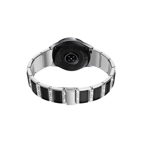 비쉐르 보석루비체인 갤럭시워치 3 메탈 밴드 스트랩 (45mm 호환 가능), 블랙실버, 1개
