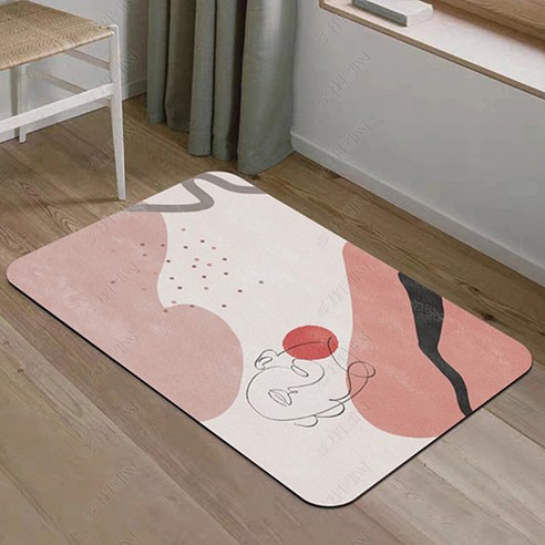 밝은집 미끄럼방지 핑크 발매트, 4