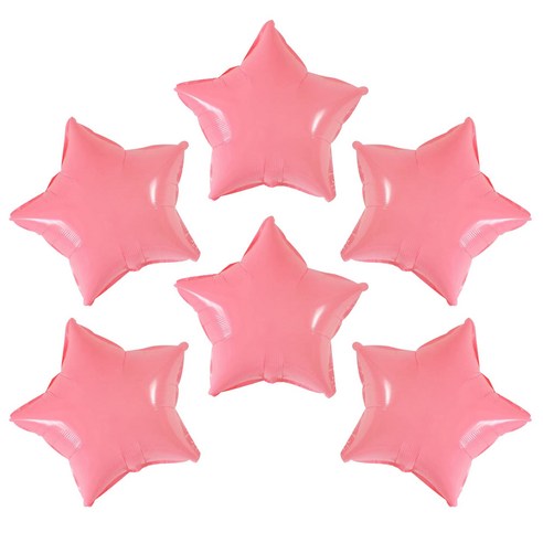 별 은박풍선 35cm, 파스텔로즈, 6개