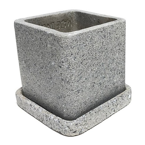 테라조 스톤 정사각 시멘트 화분, 혼합색상