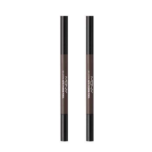 맥퀸뉴욕 마이 스트롱 오토 아이브로우 펜슬 하드파우더 0.35g, NO2 그레이 브라운, 2개