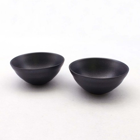 달소금 국산 데일리 모아 도자기 공기, 블랙(무광), 2개