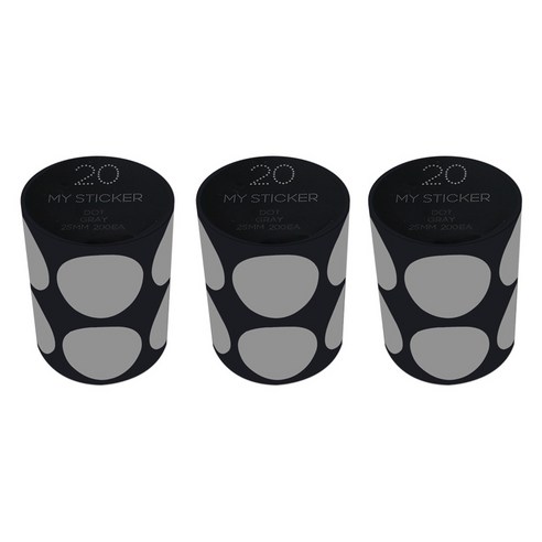 폼텍 마이 스티커 도트 25mm 1롤, 20 GRAY, 3개