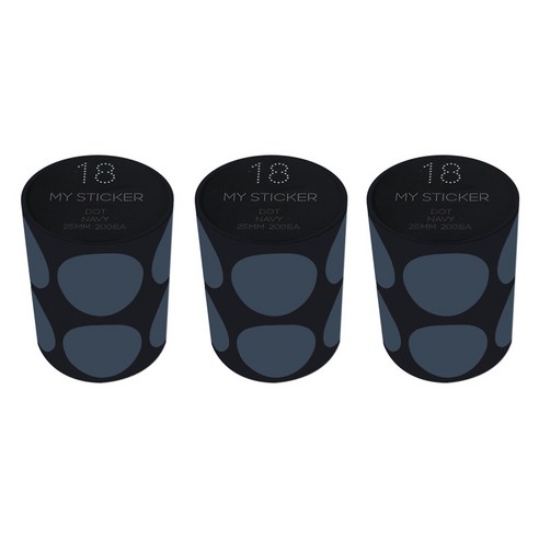 폼텍 마이 스티커 도트 25mm 1롤, 18 NAVY, 3개