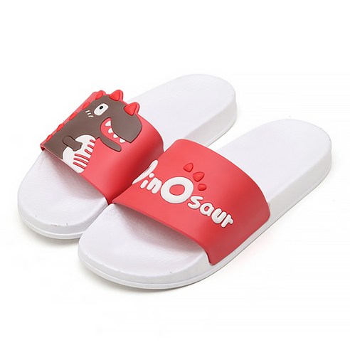 알럽홈 다이노소어 홈 거실 욕실화 화이트레드, 1개