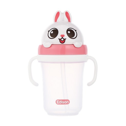 에디슨 프렌즈 흘림방지 입체 빨대컵 2 300ml, 토끼 래니, 1개