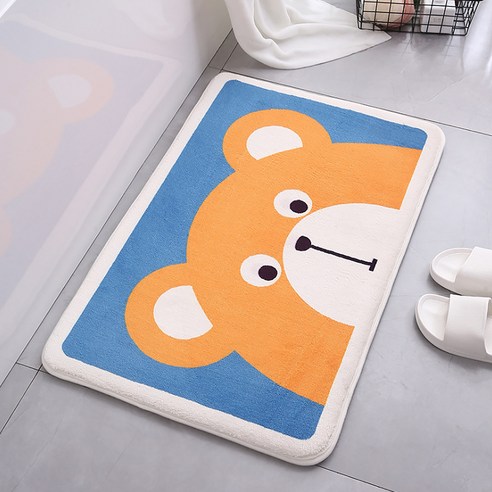 알럽홈 애니멀페이스 현관 욕실 바닥 매트, 15브라운베어