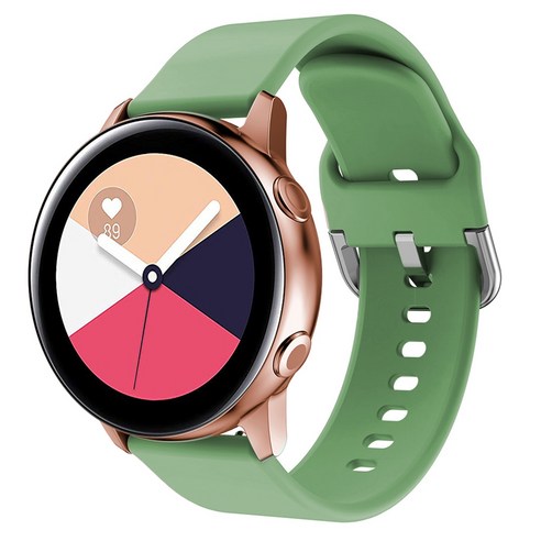 쉴드랩 갤럭시 워치 20mm 실리콘 스트랩 40mm 41mm 42mm 44mm 호환 가능, 라이트그린, 1개