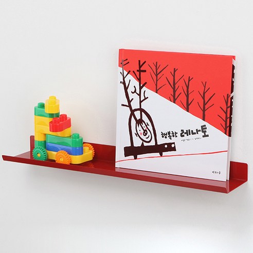 타공판 스틸선반 소 30cm + 나무벽 악세서리, 1세트, 레드(선반)