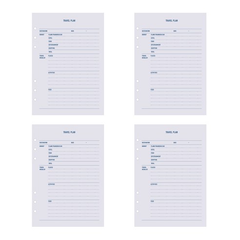 페이퍼리안 메이크 어 메모 6공 내지 여행계획 4p, 16개입, 4개