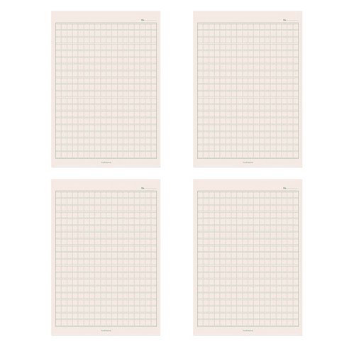 페이퍼리안 라이프패드 메모지 A5, 원고지 베이지, 4개