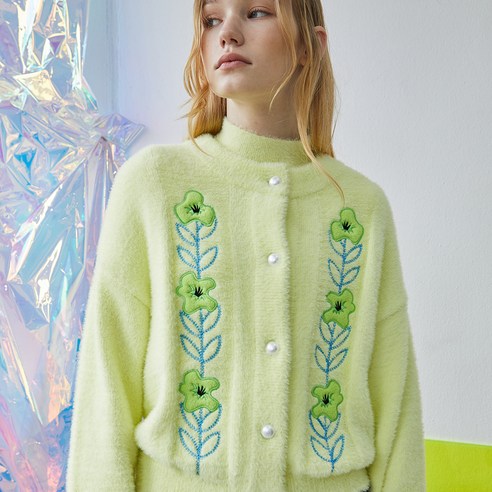 여성용 FUZZY POPPY CARDIGAN