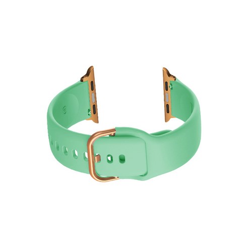 비쉐르 골드 버클 라운드 애플워치 5 실리콘 밴드 스트랩 44mm, 민트, 1개
