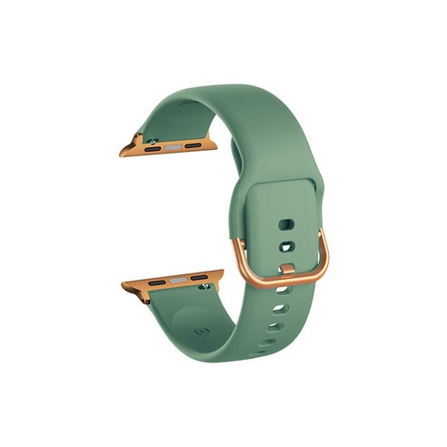 비쉐르 골드 버클 라운드 애플워치 1 실리콘 밴드 스트랩 42mm, 그린, 1개