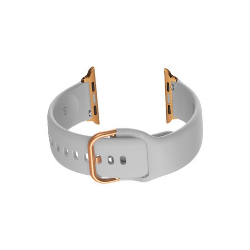 비쉐르 골드 버클 라운드 애플워치 4 실리콘 밴드 스트랩 44mm, 그레이, 1개