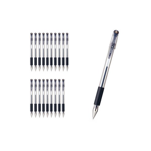 유니볼 시그노 중성펜 UM-151 0.5mm, 블랙, 20개
