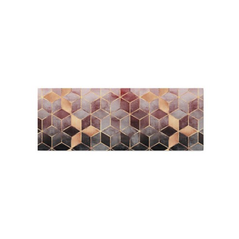 북유럽 기하학 패턴 미끄럼방지 방수 주방매트, 브라운다이아몬드