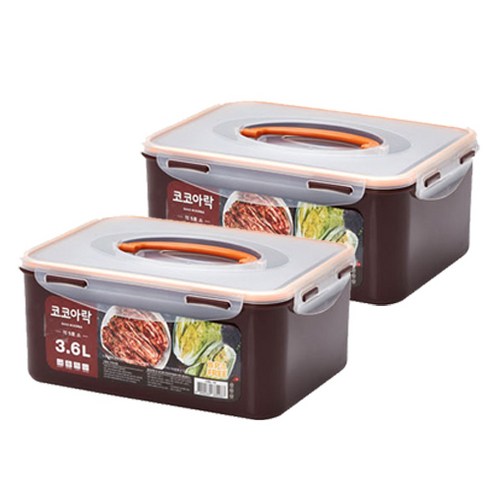 코코아락 진공밀폐 김치통, 3.6L, 2개