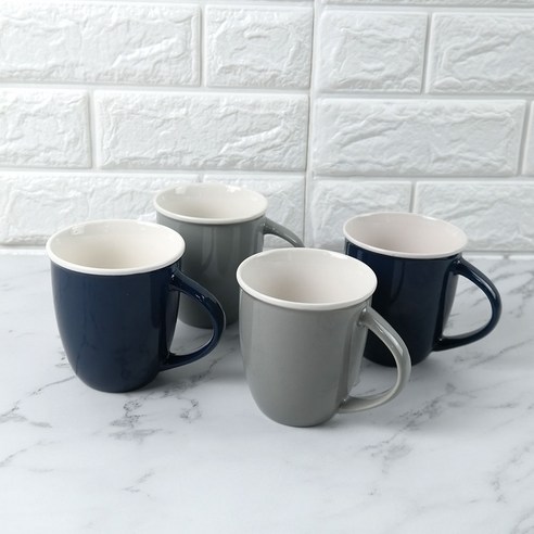 레겐보겐 노멀젠크 머그컵 320ml 2종 x 2p 세트, 블루, 그레이, 1세트